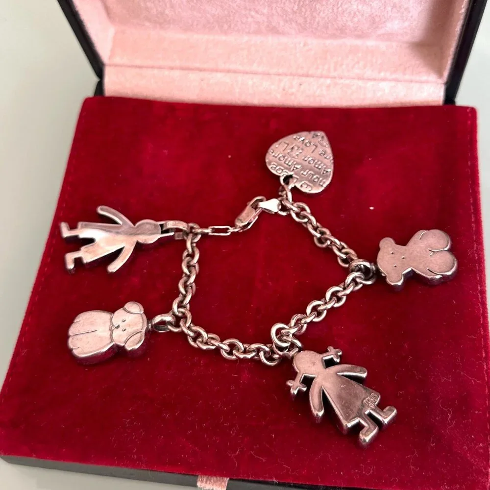 Vintage TOUS Sterling Silver Family Charm Bracelet 925 – Discontinued Rare Model - Picture 4 of 5